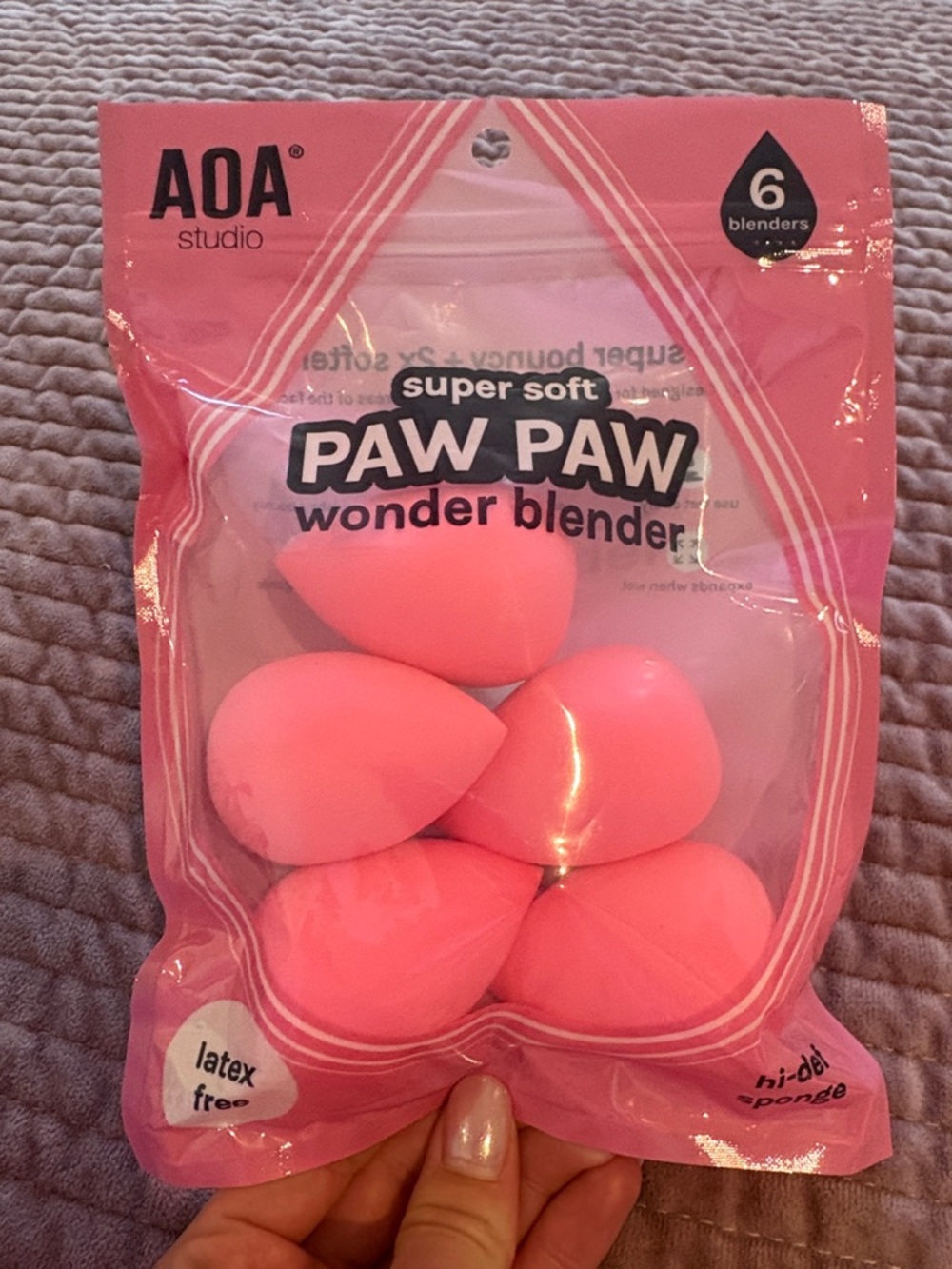 AOA Studio Paw Paw Wonder Blender - Pink Makeup Sponges (5)